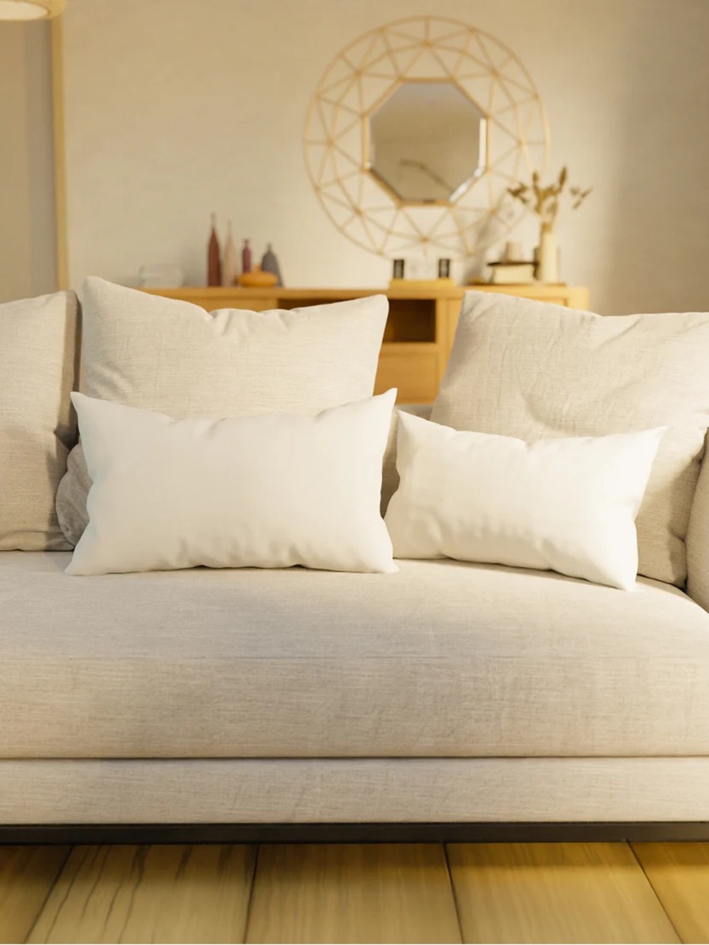 2 Lumbar Pillow Inserts white back rests filling